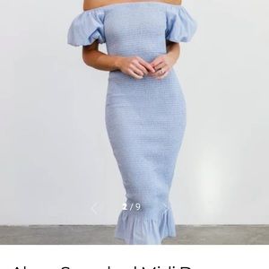 Alana Smocked Midi Dress - Baltic Born
